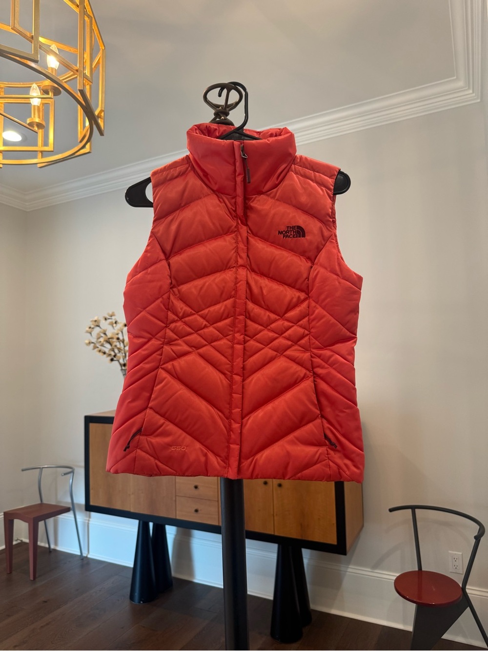 The North Face Women's Orange-Red Quilted Insulated Vest